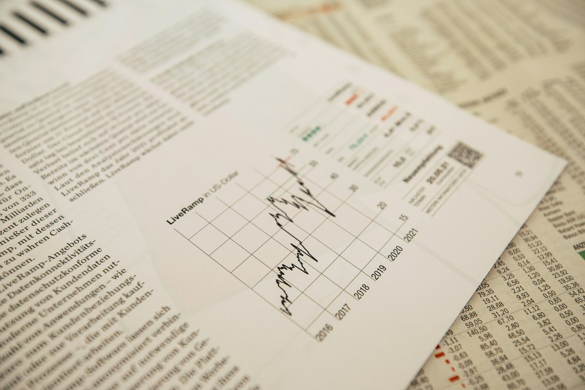 紙面に掲載された株価チャート